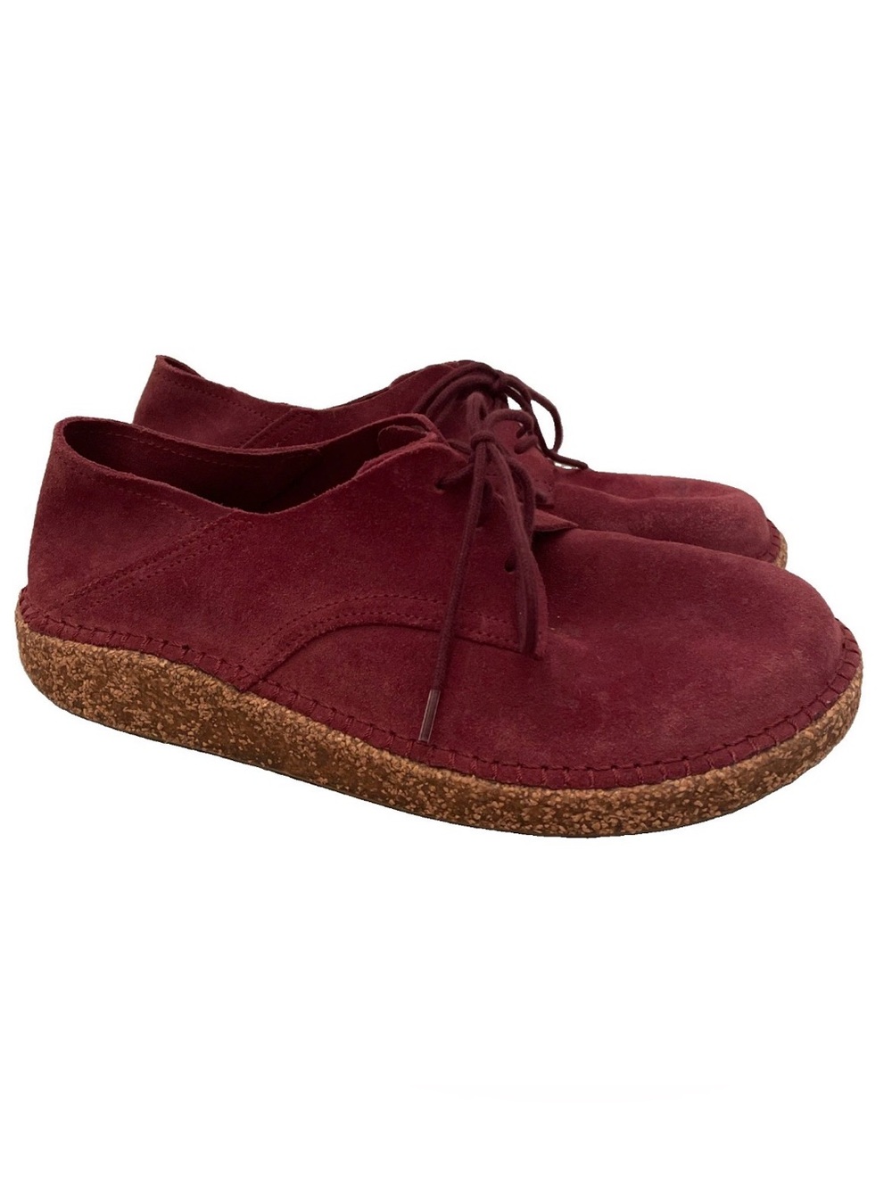 Birkenstock Gary Maroon Suede Lace Up Flat Oxford Shoes EU 40/ L9 / M7 Portugal